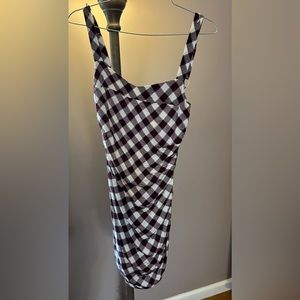 Urban Outfitters brown and cream checked dress - size XS - NEW